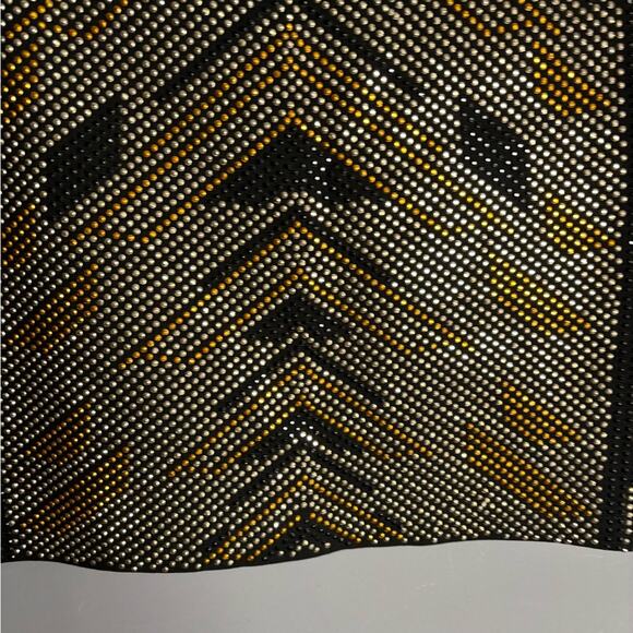 Romeo & Juliet Couture Black Gold and Silver Studded Mini Skirt Side Zipper Sm - Picture 2 of 6